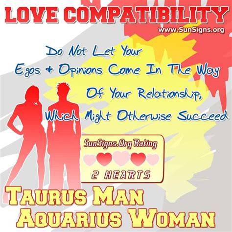 Taurus Man and Aquarius Woman Love Compatibility
